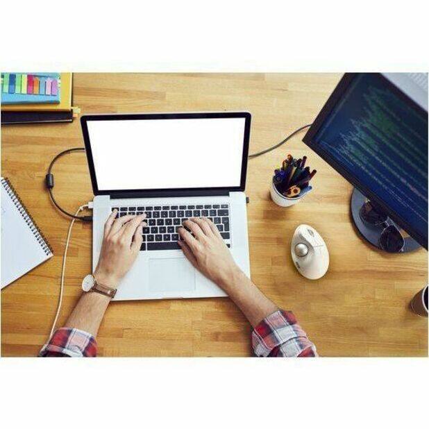 Alt View 4. Kensington - Kensington Pro Fit™ Ergo TB550 Trackball - Optical - Wireless - Bluetooth/Radio Frequency - 2.40 GHz - White.