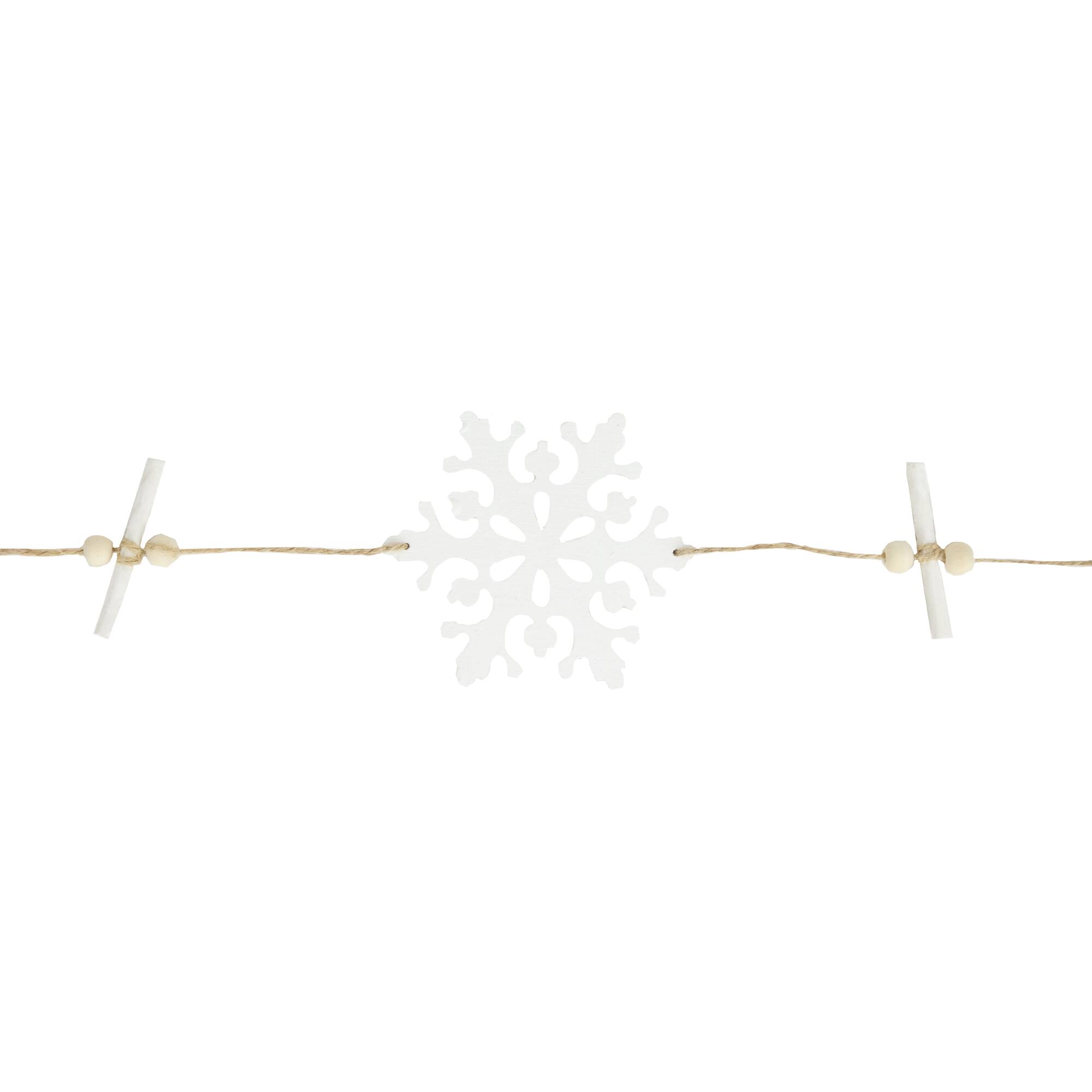 Northlight 4' Snowflakes on Jute Rope Hanging Christmas Garland White ...