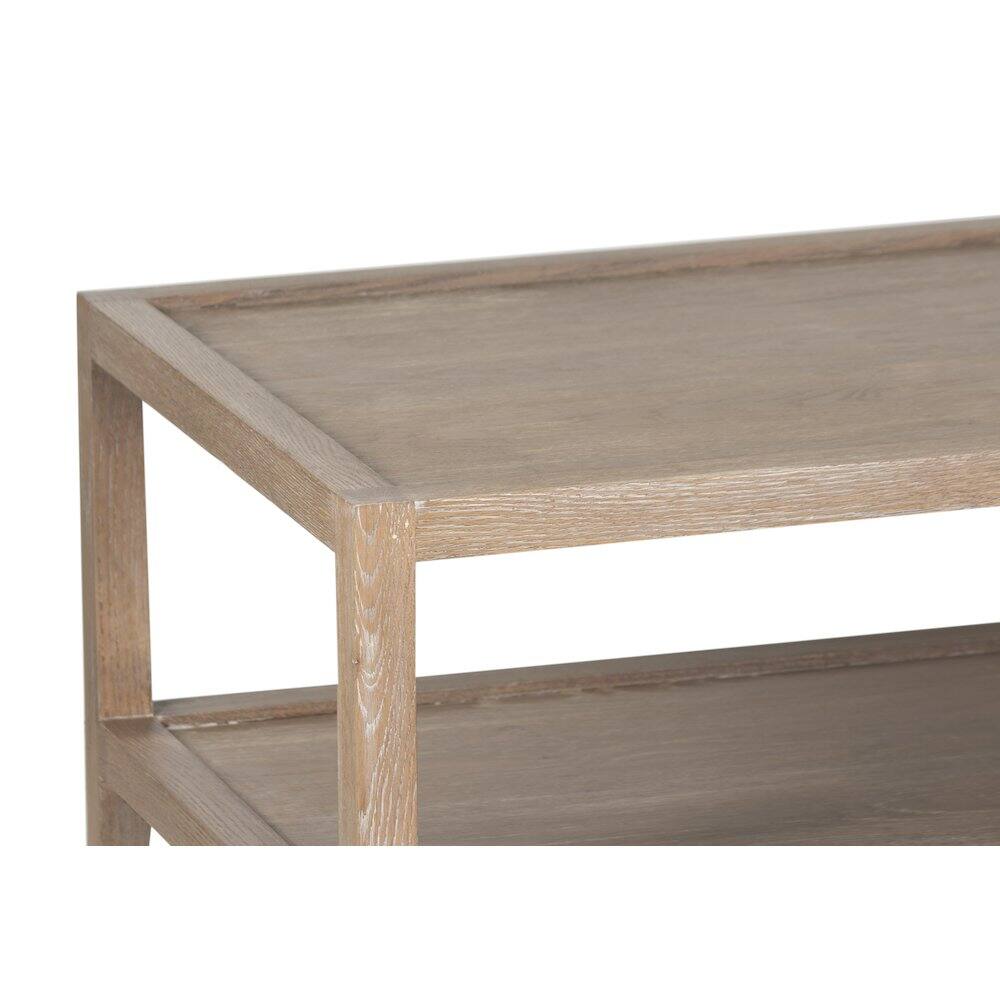 Alt View 3. Porter Designs - Lowell Solid White Oak Wood Coffee Table - Brown.