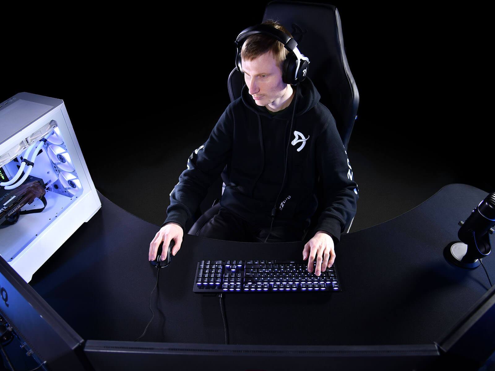Alt View 11. Arozzi - Arena Angelo Gaming Desk - Pure Black.