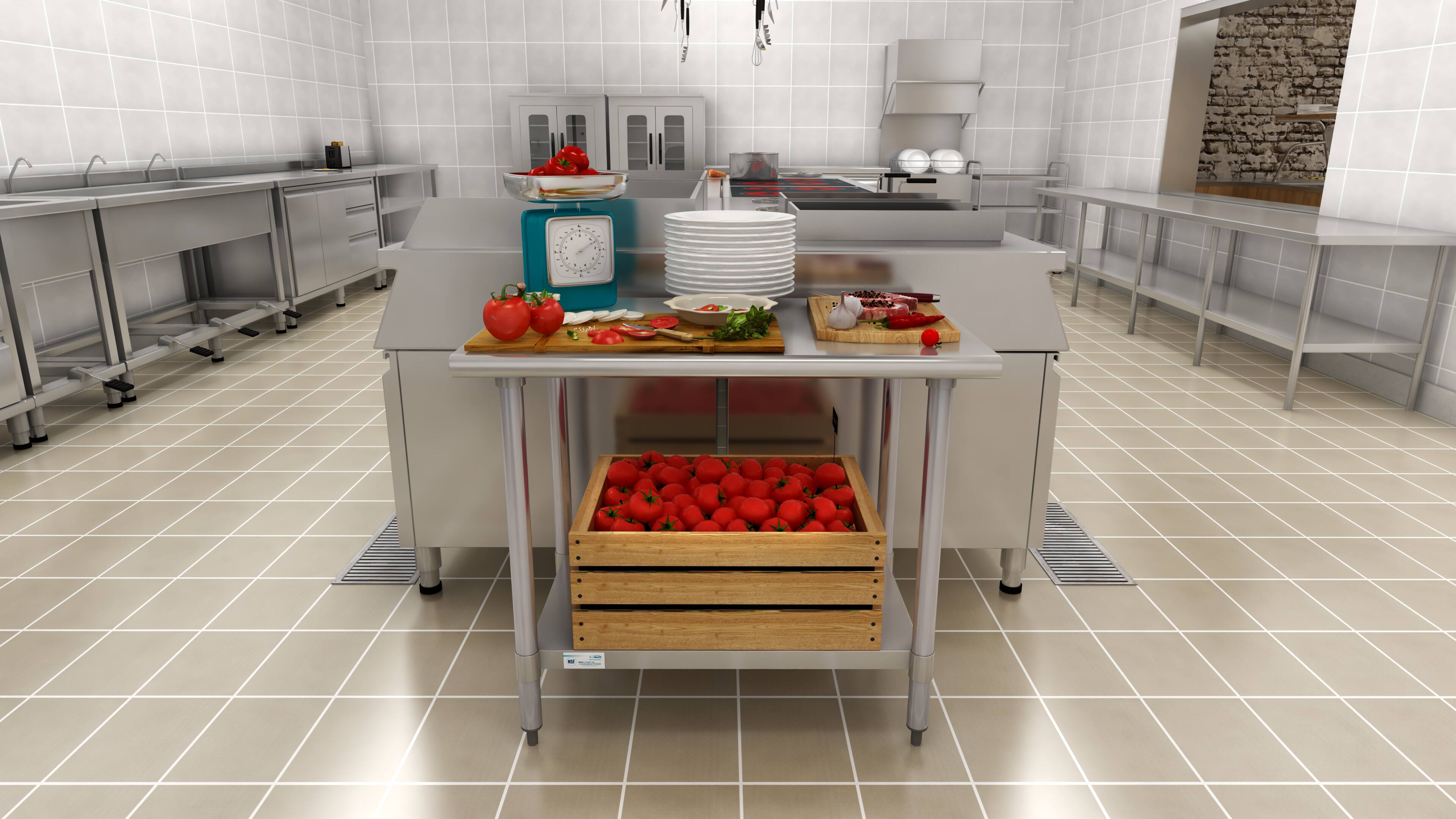 Alt View 5. Koolmore - 24" x 36" 18-Gauge 304 Stainless Steel Commercial Work Table with Casters, CT2436-18C. - Silver.