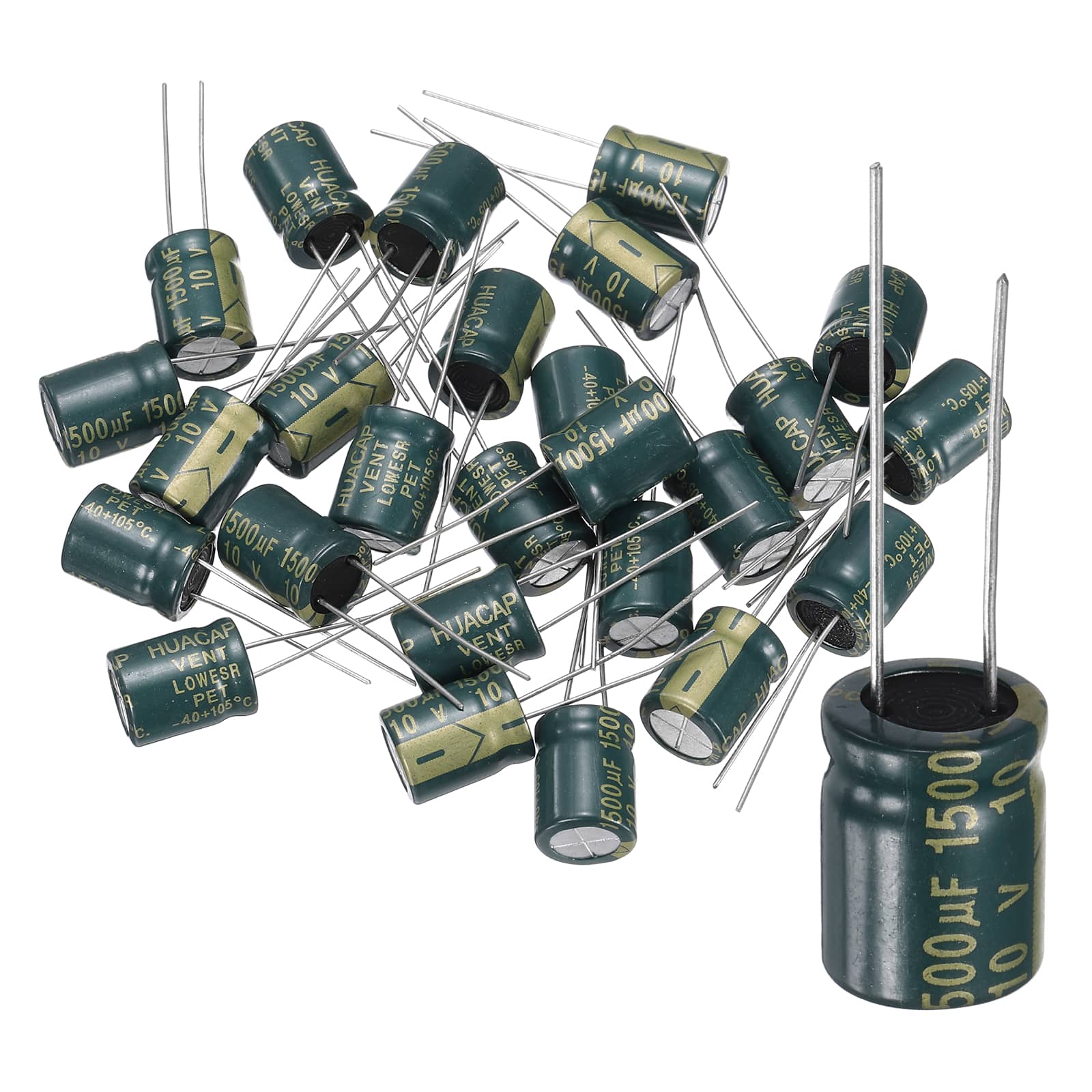 Unique Bargains - 1500uF 10V 10x13mm Electrolytic Capacitor, 105C High Temp Radial Leads, for TVs/LCDs/VCD, 24pcs - Black price history on PriceWatchPro