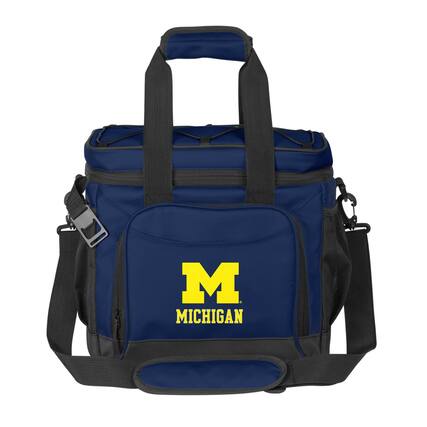 Front. Logo Brands - Michigan Wolverines 24-Can Flex Cooler - Navy.