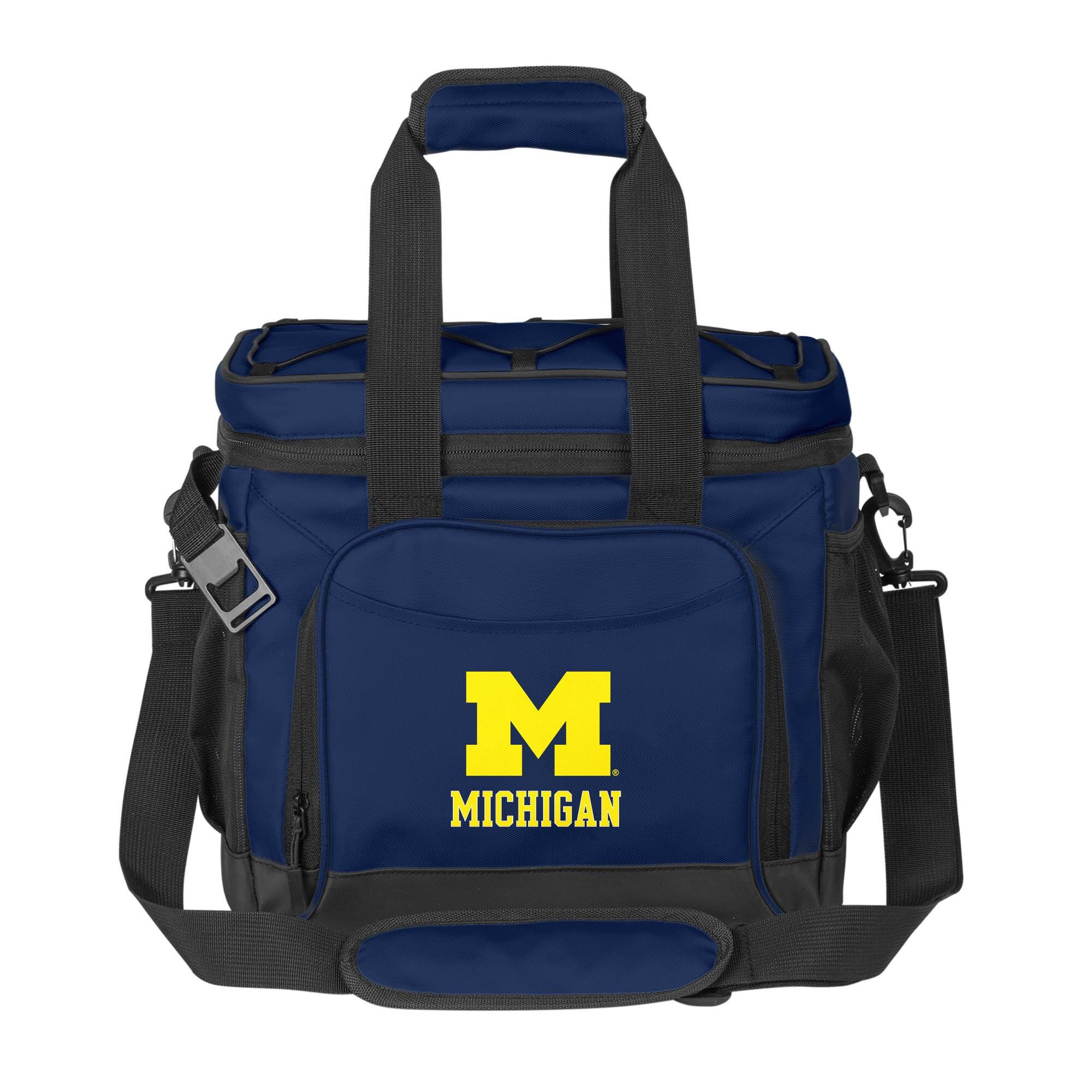 Front. Logo Brands - Michigan Wolverines 24-Can Flex Cooler - Navy.