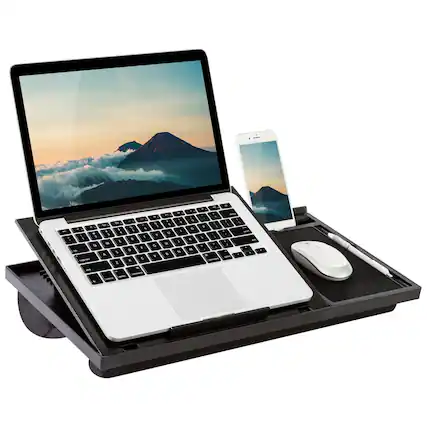 Front. LapGear - Ergo Pro Adjustable Lap Desk for 15.6" Laptop or Tablet - Black.