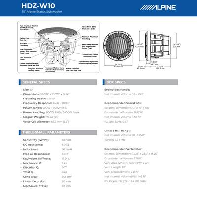 Alpine HDZ W10 10 Alpine HDZ W10 10