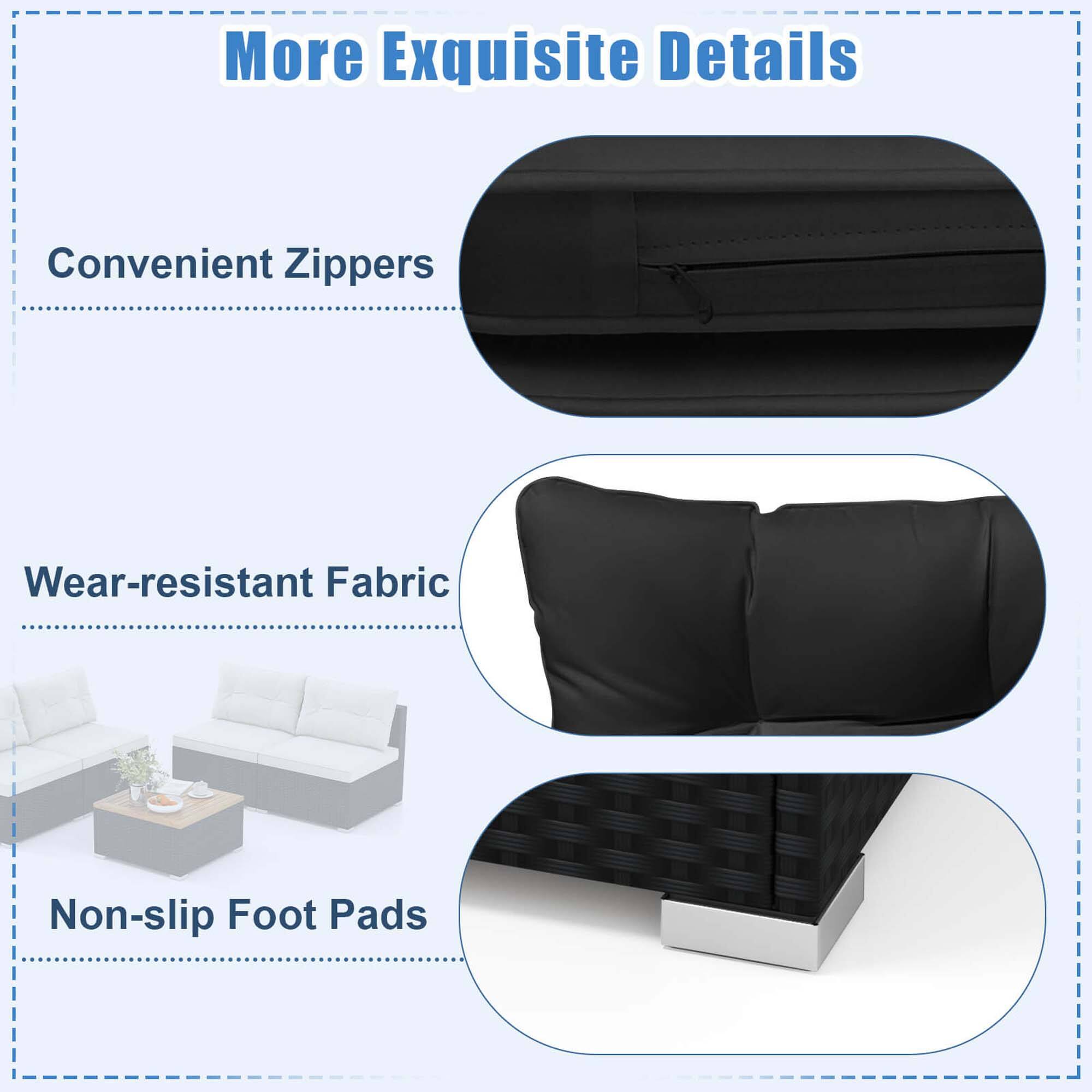 More Exquisite Details
Convenient Zippers
Wear-resistant Fabric
Non-slip Foot Pads