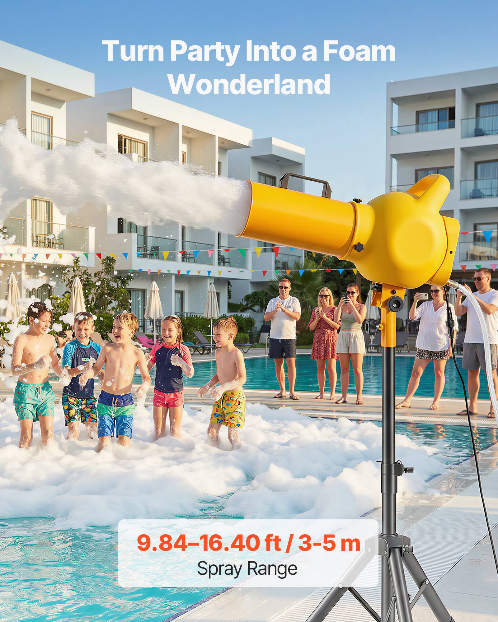 Turn Party Into a Foam Wonderland

9.84-16.40ft/3-5m Spray Range