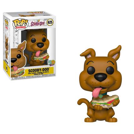 Sure, here is the corrected and grouped text from the image:
---
**POP! Animation**
**Scooby-Doo!**
**625**
**Scooby-Doo**
**Vinyl Figure / Figurine en Vinyle / Figura de Vinilo / Figura de Vinil**
**WARNING: CHOKING HAZARD - Small parts. Not for children under 3 years.**
**ATTENTION: PELIGRO DE AHOGO - Piezas pequeñas. No es adecuado para niños menores de 3 años.**
**ADVERTENCIA: PELIGRO DE AHOGO - Piezas pequeñas. No es adecuado para niños menores de 3 años.**
**50th Anniversary**
---
This text is taken from the packaging and the figure itself.