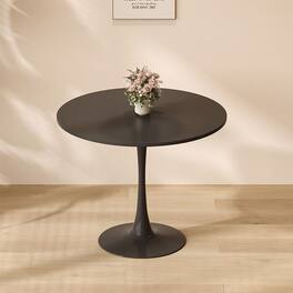 PexFix - 31.5" Minimalist Round Dining Table, Space-Saving Coffee Table for Kitchen & Living Room - Black