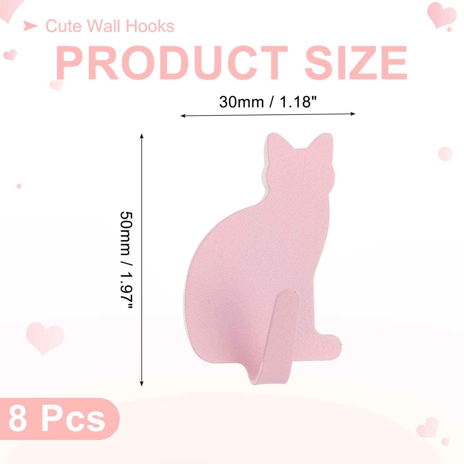 Cute Wall Hooks

PRODUCT SIZE

30mm / 1.18"  
50mm / 1.97"  

8 Pcs