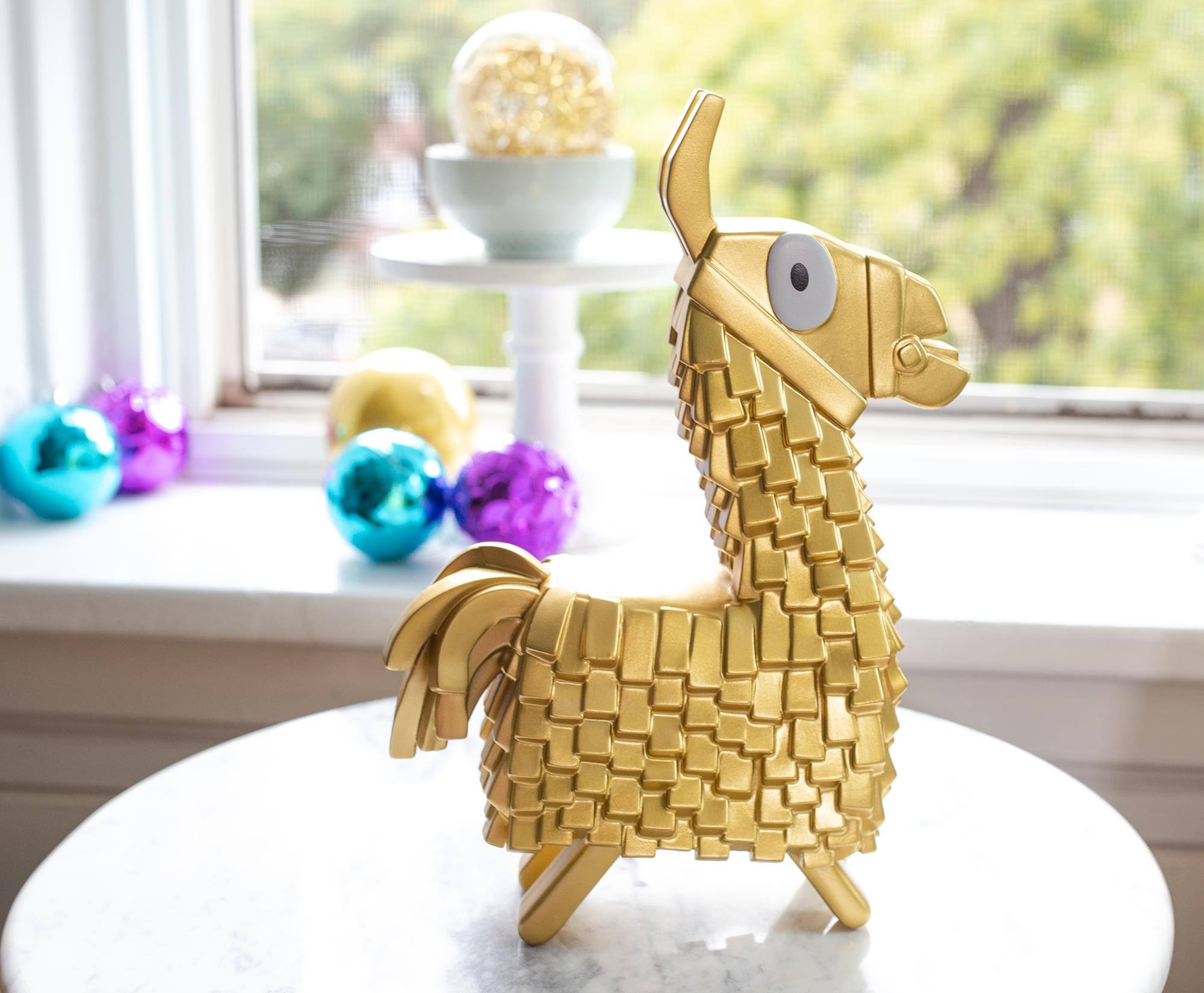 Alt View 10. Sunrise Identity - Fortnite Gold Loot Llama Figural Holiday Tree Topper Decoration - Gold.