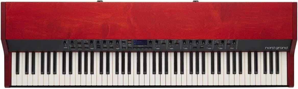 NordVPN - Nord Grand 88-Note Keyboard Kawai Hammer Action with Ivory Touch, Red