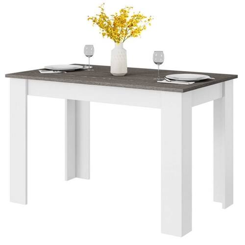 Front. SlickBlue - Compact Dining Table or Computer Desk with Durable Wood Finish - Dark Grey.