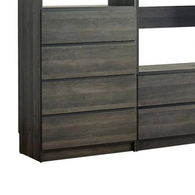 Back. Manhattan Lane - Dee Walk In Closet, Modular Freestanding Storage 4 Shelf 3 Rods, Black - Black.