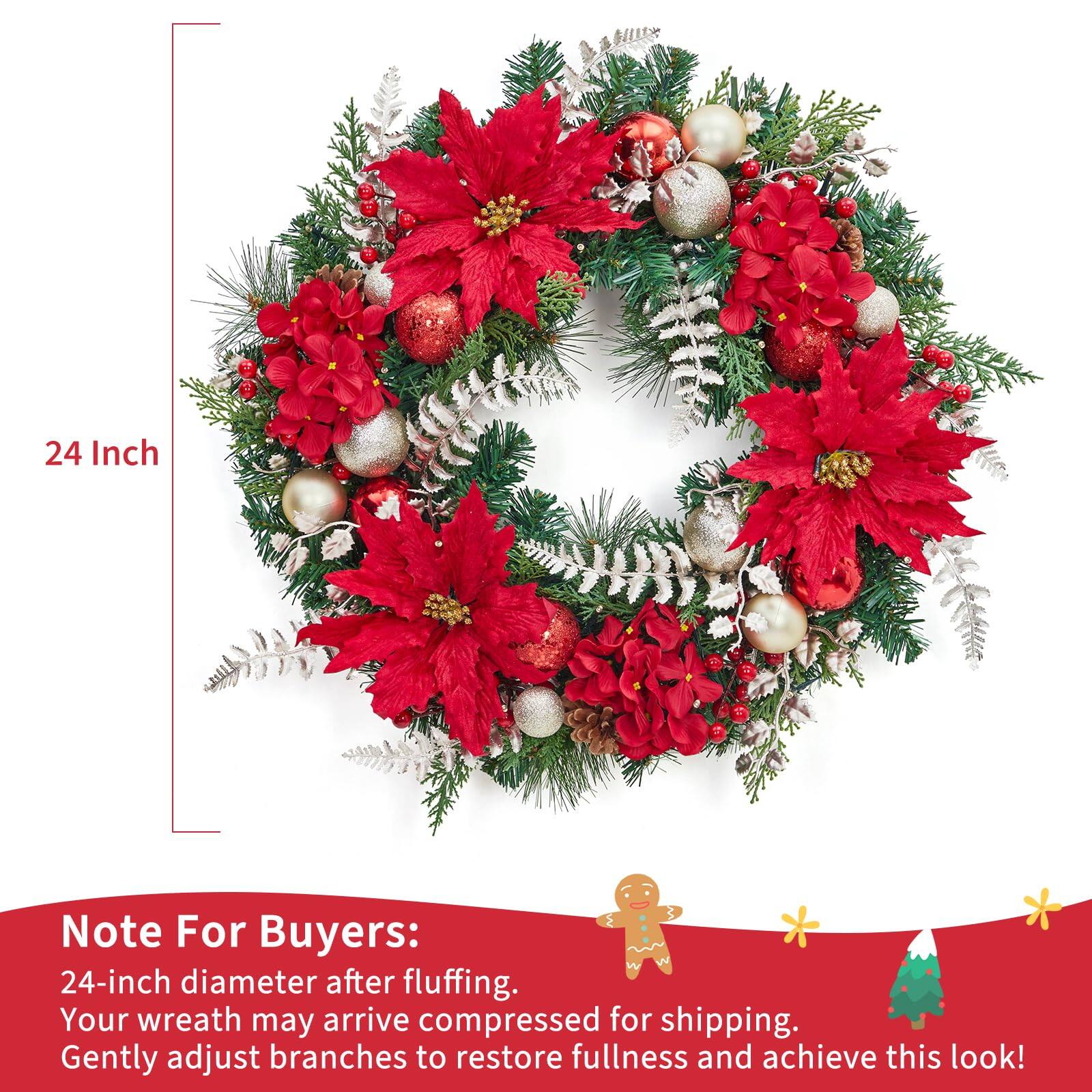 24 Inch

Note For Buyers:
24-inch diameter after fluffing. Your wreath may arrive compressed for shipping. Gently adjust branches to restore fullness and achieve this look!