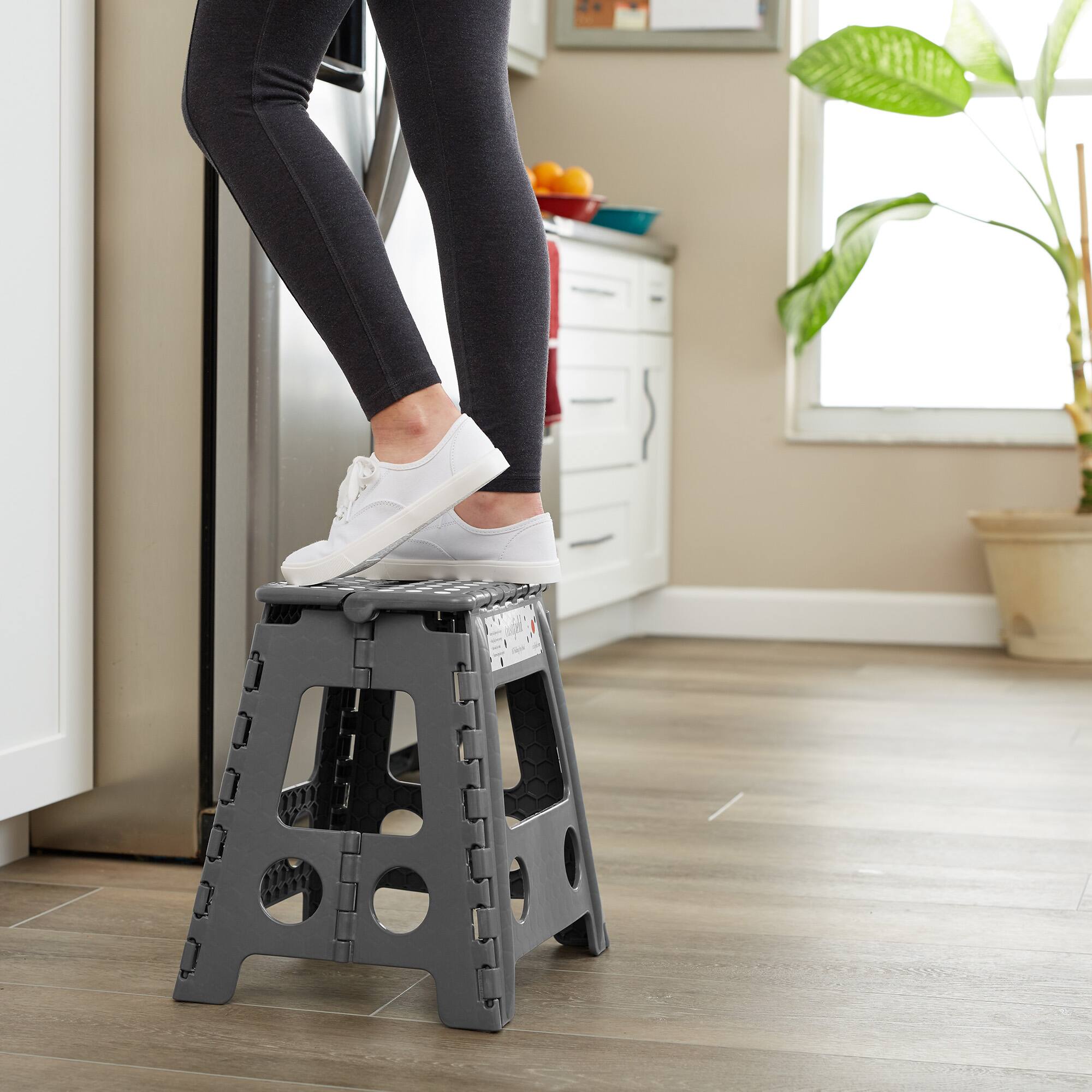 Alt View 6. Casafield - Folding Step Stools with Handle - Gray.