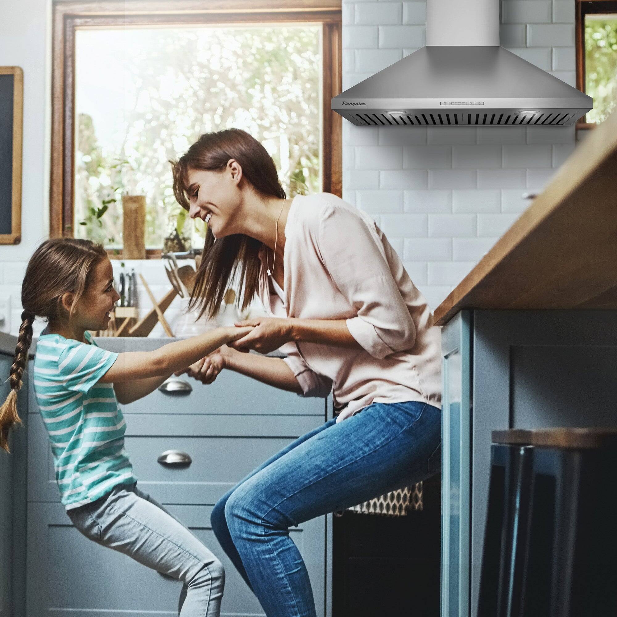 Alt View 5. Rangaire - Rangaire 36" Wall-Mounted Range Hood 580 CFM Convertible Stainless Steel RHWMP36S - Stainless Steel.