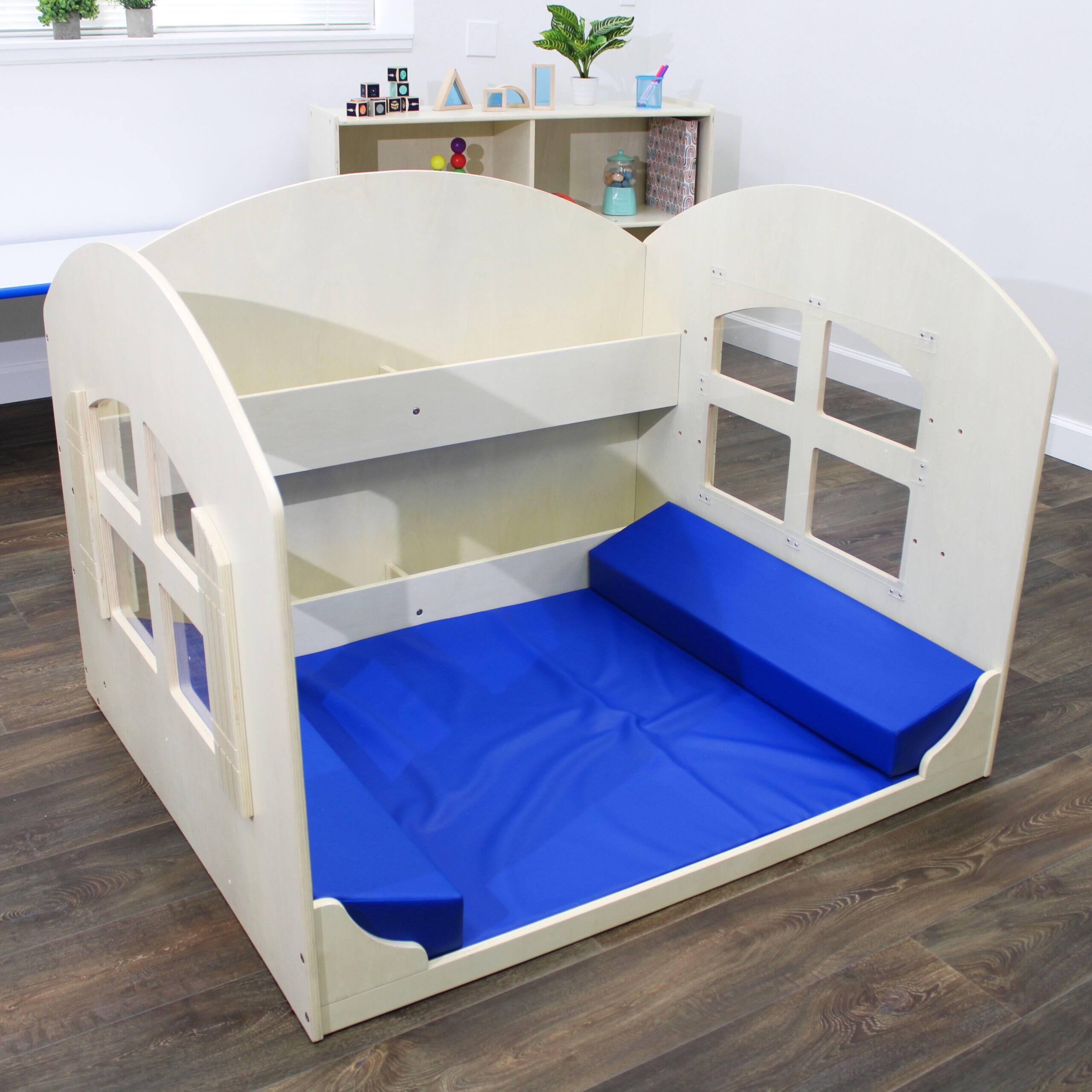 Angle. Children's Factory - Reading Nook with Book Shelves - RTA - Blue.