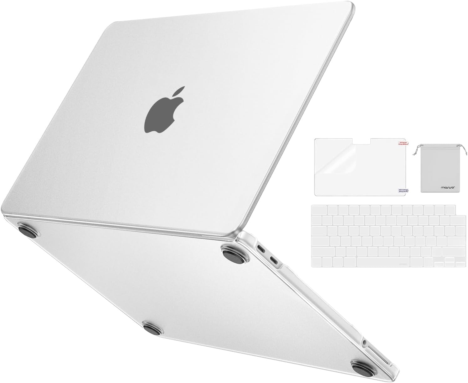 mosiso - For 2026 MacBook Neo Case 13 inch A3404, Matched to Laptop Color, Hard Shell & Keyboard Cover & Screen Film & Pouch - Matte Clear