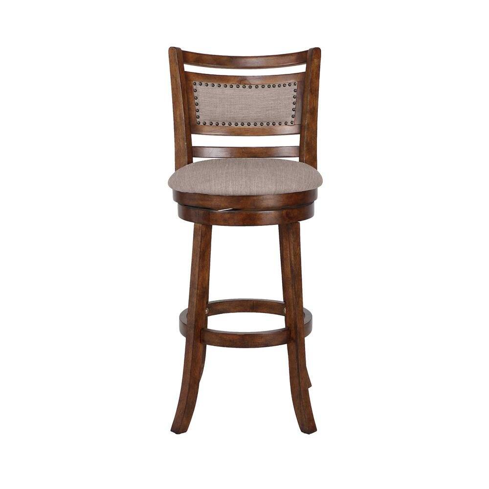 Alt View 1. FurniFact - Swivel Bar Stools with Backs – Extra Tall Counter Height Stools - Brown.