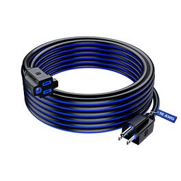 Maximm - Extension Cord 30 ft, Extension Cord,16 Gauge, Heavy Duty Extension Cord ETL Listed - Black and Blue