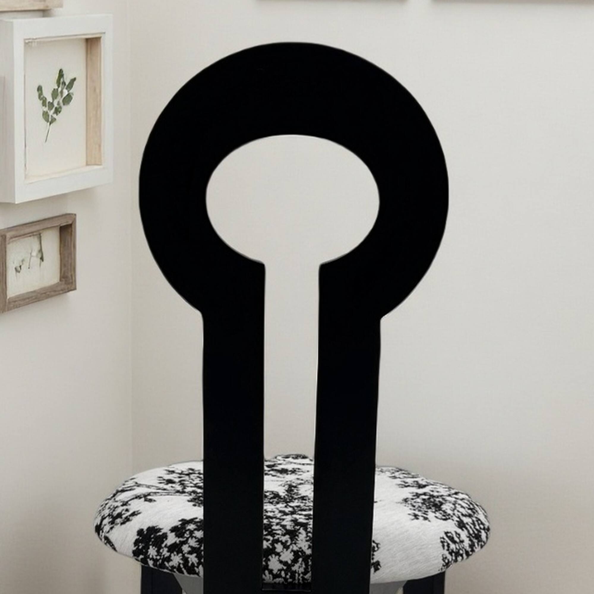 Alt View 4. GOODSILO - Modern Dining Chair with Key-Ring Design Solid Wood Frame and Comfortable PU Leather Cushion, Set of 2 - White+Black.