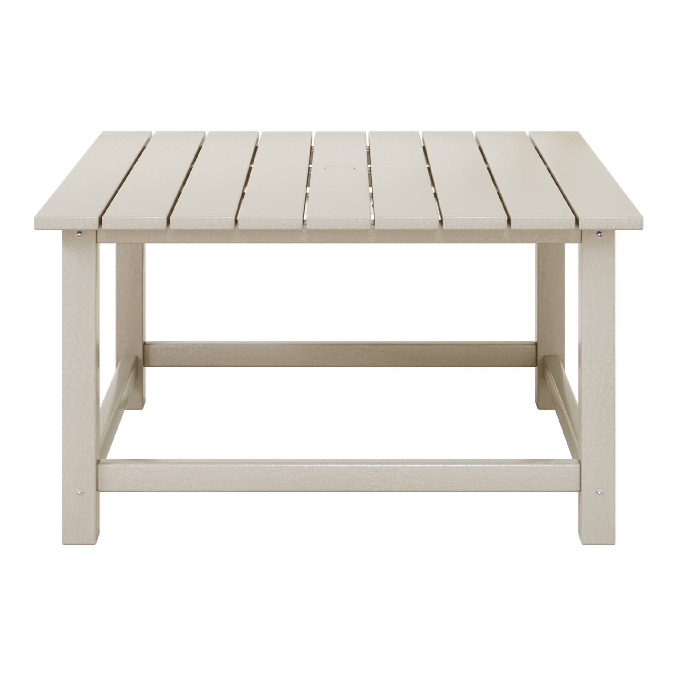 Front. WestinTrends - WestinTrends Malibu Low Outdoor HDPE Square Patio Coffee Table - Sand.