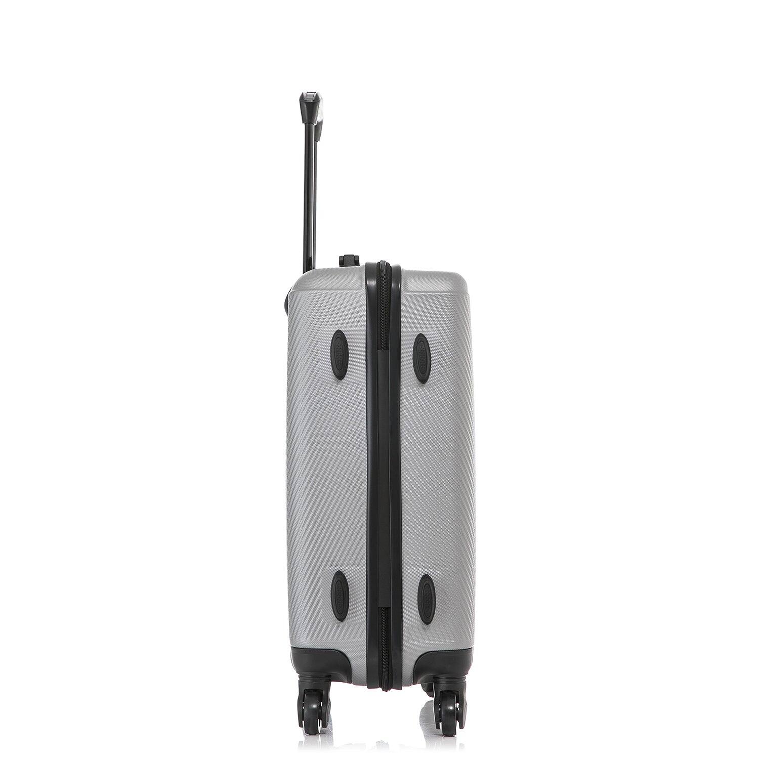Alt View 3. DUKAP - Discovery Lightweight Hardside Spinner Luggage 20" Carry-On - SILVER.