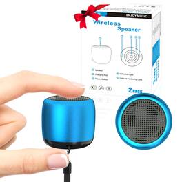 Cedar Assembly - 2 Mini Speakers 3w Portable Wireless With Lanyard Water Resistant Stereo Pairing Lightweight Rechargeable - Blue
