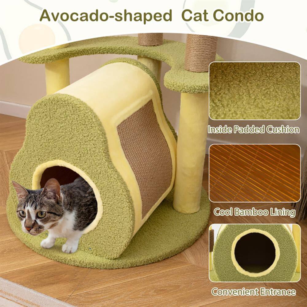 Avocado-shaped Cat Condo

- Inside Padded Cushion
- Cool Bamboo Lining
- Convenient Entrance