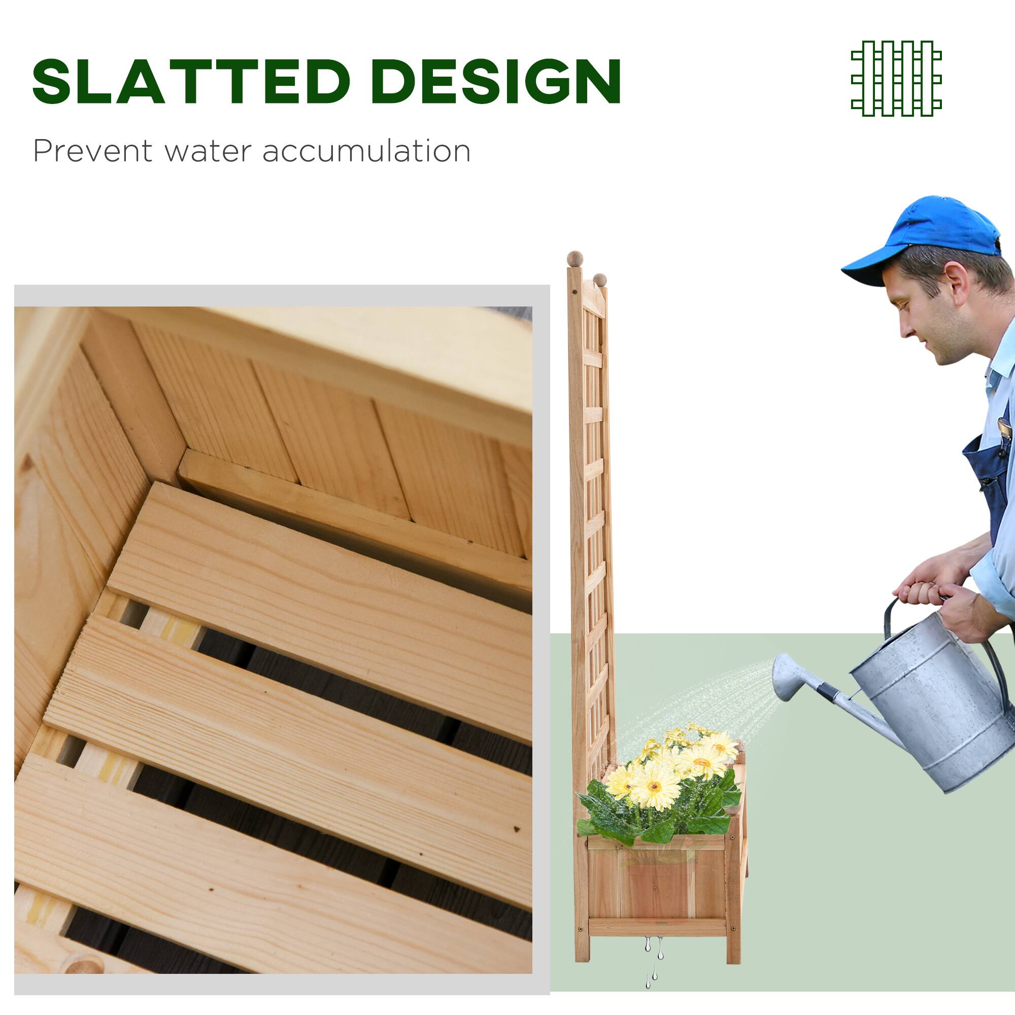 SLATTED DESIGN
Prevent water accumulation
