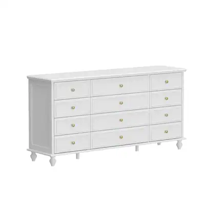 FUFU&GAGA - 12 - Drawer Silent Dresser: Spacious & Quiet Storage Solution - White FUFU&GAGA - 12 - Drawer Silent Dresser: Spacious & Quiet Storage Solution - White