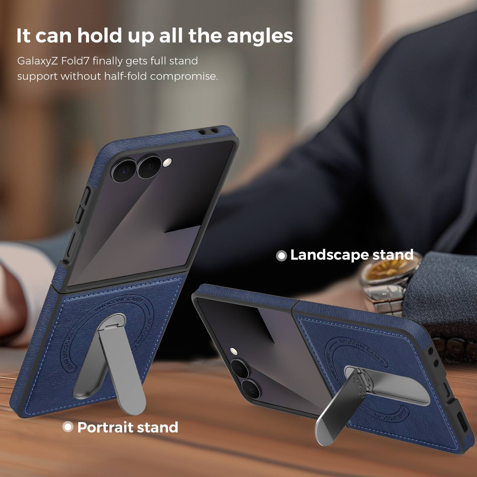 It can hold up all the angles

GalaxyZ Fold7 finally gets full stand support without half-fold compromise.

- Landscape stand
- Portrait stand