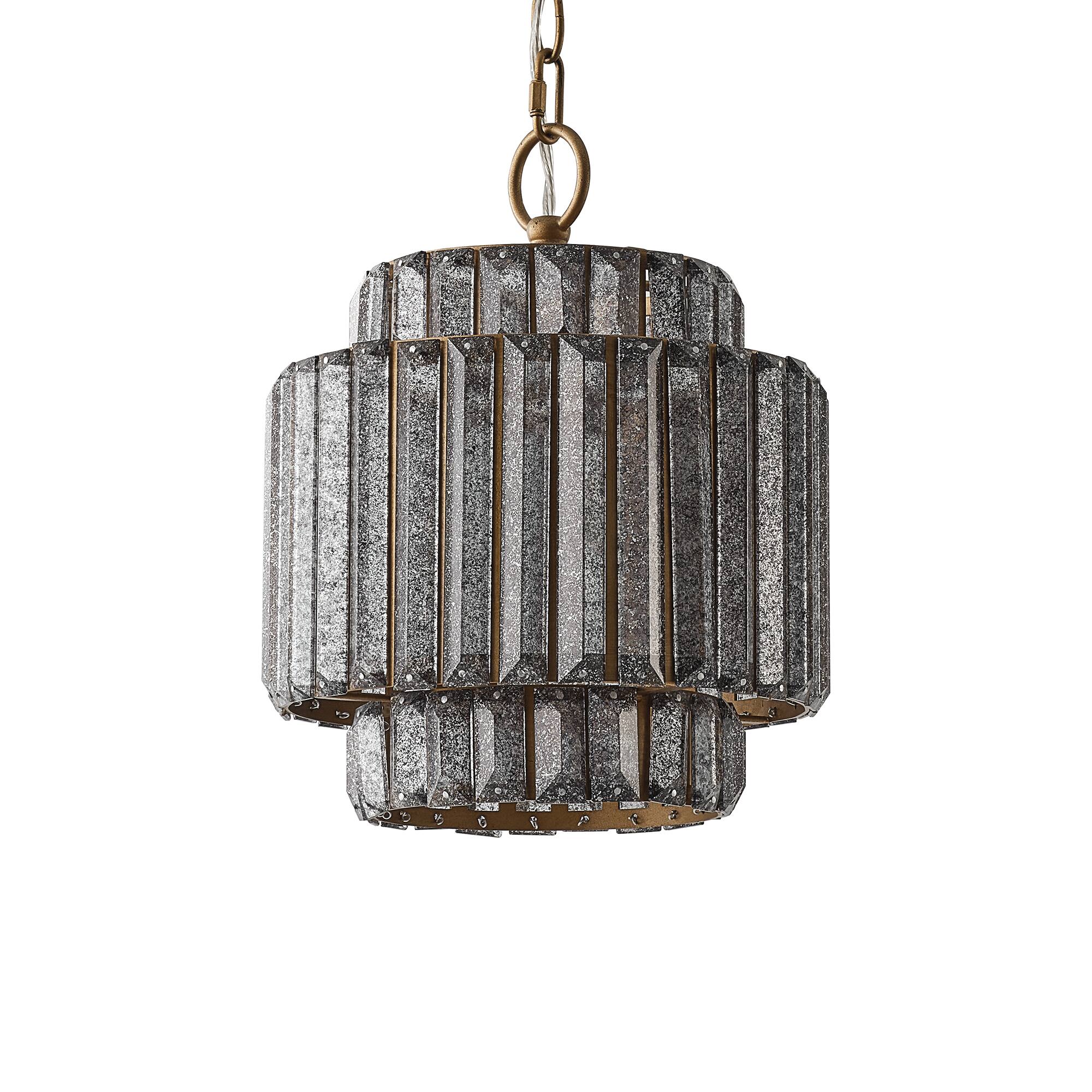 Alt View 2. Vaczon - 1-Light 9.8-Inch Crystal Mini Modern Hanging Pendant Light Ceiling Fixture with Adjustable Chain for Kitchen Island - Gold.