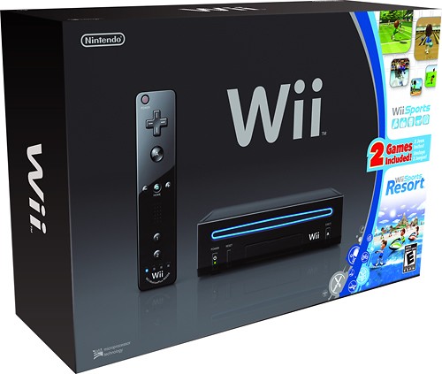Drank Burgerschap kapperszaak Best Buy: Nintendo Nintendo Wii Console (Black) with Wii Sports and Wii  Sports Resort RVKSKAAU