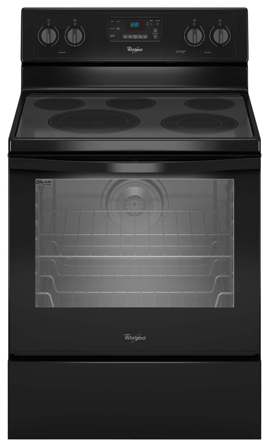 Whirlpool - 6.4 Cu. Ft. Self-Cleaning Freestanding Electric Convection Range - Black - Larger Front