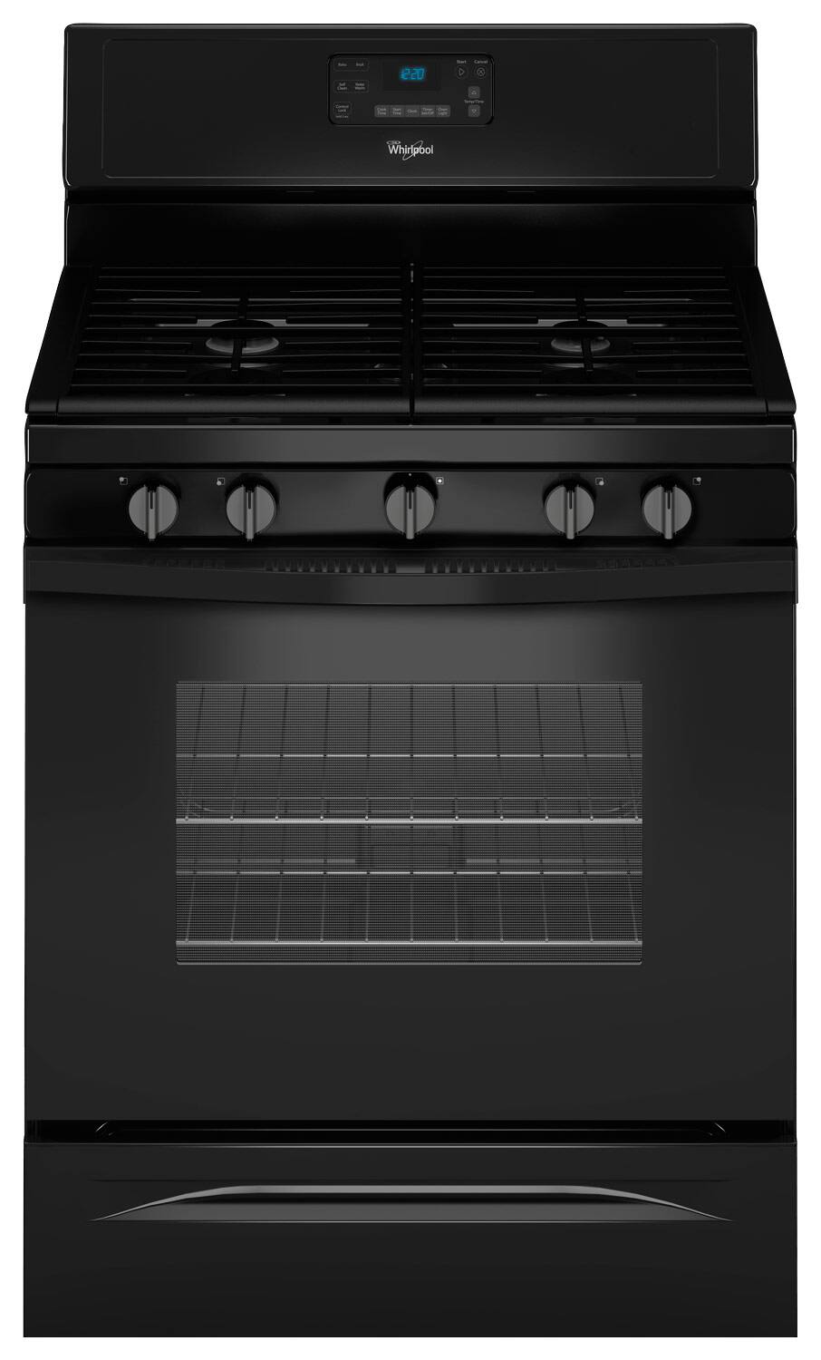  Whirlpool - 5.0 Cu. Ft. Self-Cleaning Freestanding Gas Convection Range - Black