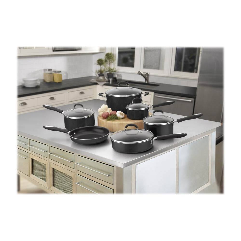 Alt View 11. Cuisinart - Advantage 11-Piece Nonstick Cookware Set - Black.