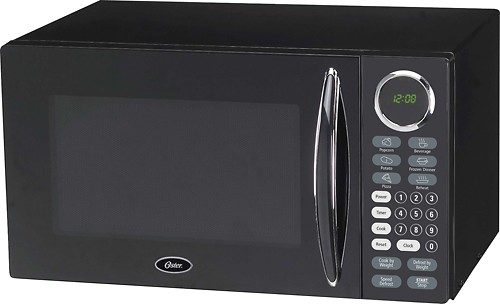 Oster 0.9-cu ft 900-Watt Countertop Microwave (Stainless/Black) at