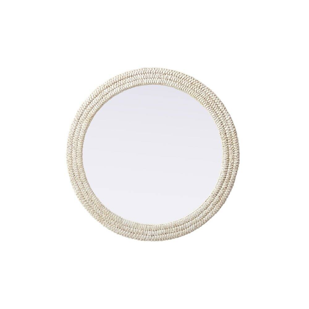 Alt View 4. Elegant Decor - Round Cornhusk Mirror 36x36 in Linen White - Linen White.