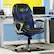 Angle. Serta - Amplify Work or Play Ergonomic High-Back Faux Leather Swivel Executive Chair with Mesh Accents - Black and Cobalt Blue.