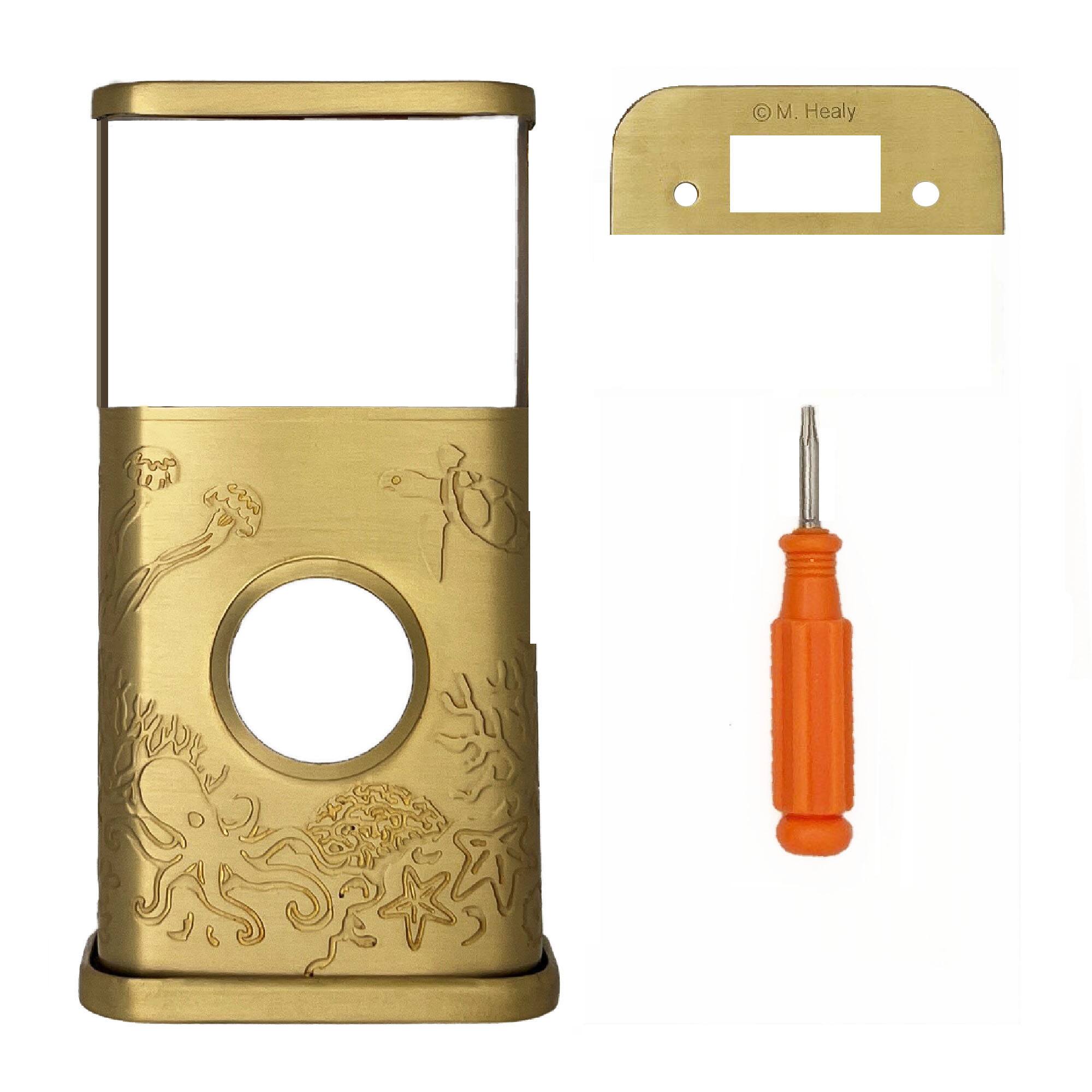 Back. Michael Healy - Coastal Video Doorbell Cover (Ring 2nd Gen) - Satin Brass.