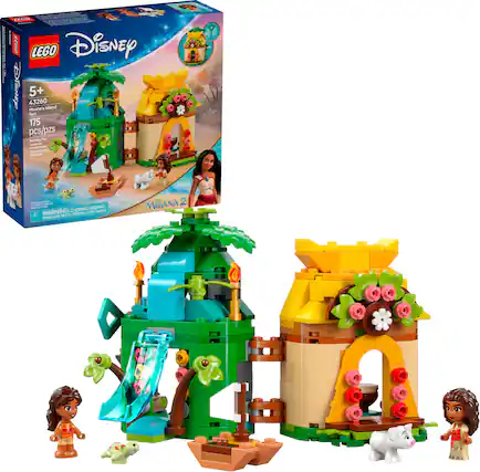 Anul: i - | .!.. dE08 LEGO Disney DiGNEy 43260 Muana 5+ Island Fun 175 pcs/pzs mlrina - Aum d s Apuana - Carutna - 1 - - - - - - I CHOKNG HZ WARNING; . adde 1 ymar A NoX - children tmal pum L 2 MOANA.