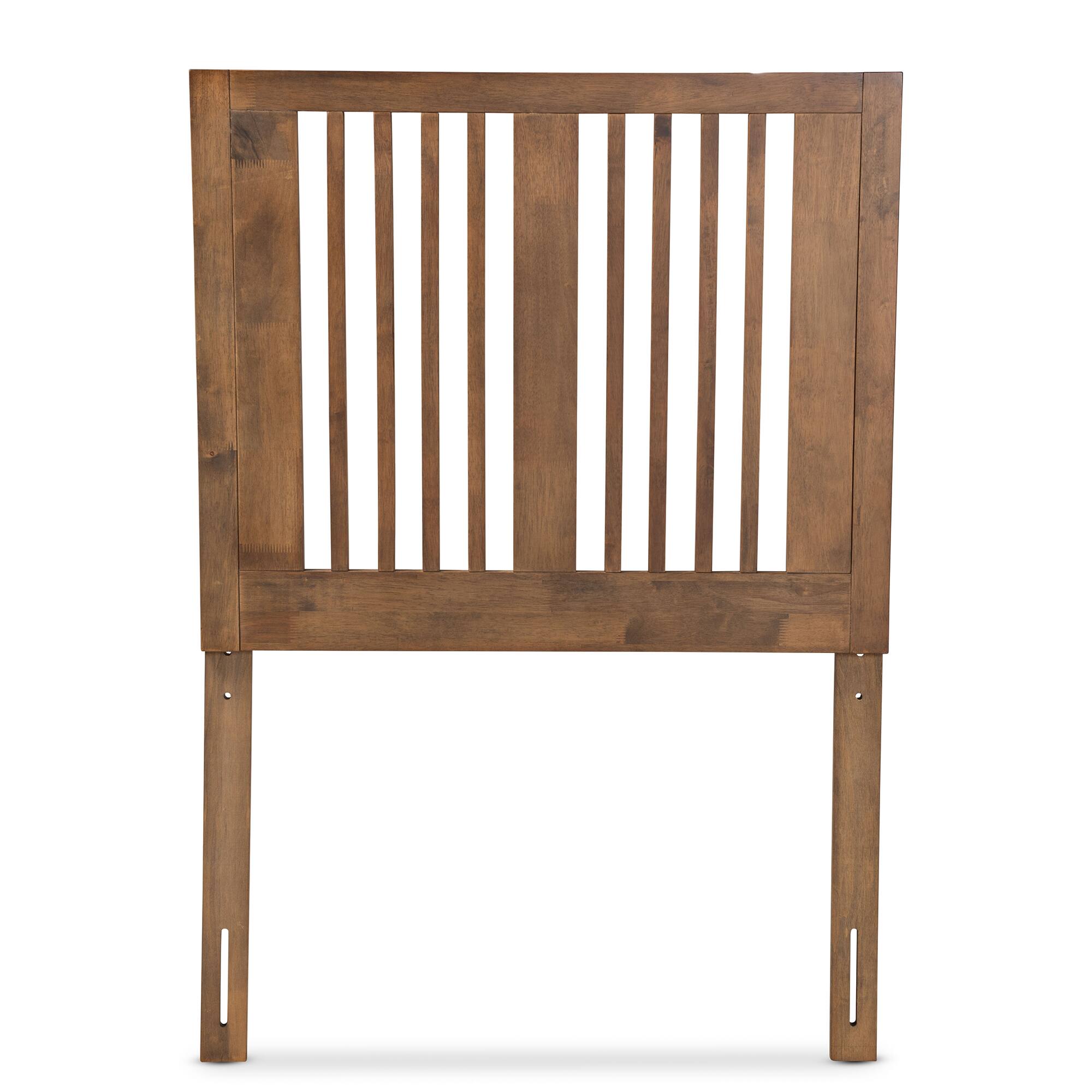 Angle. Baxton Studio - Harena Modern and Contemporary Transitional Finished Wood Twin Size Headboard - Ash Walnut.