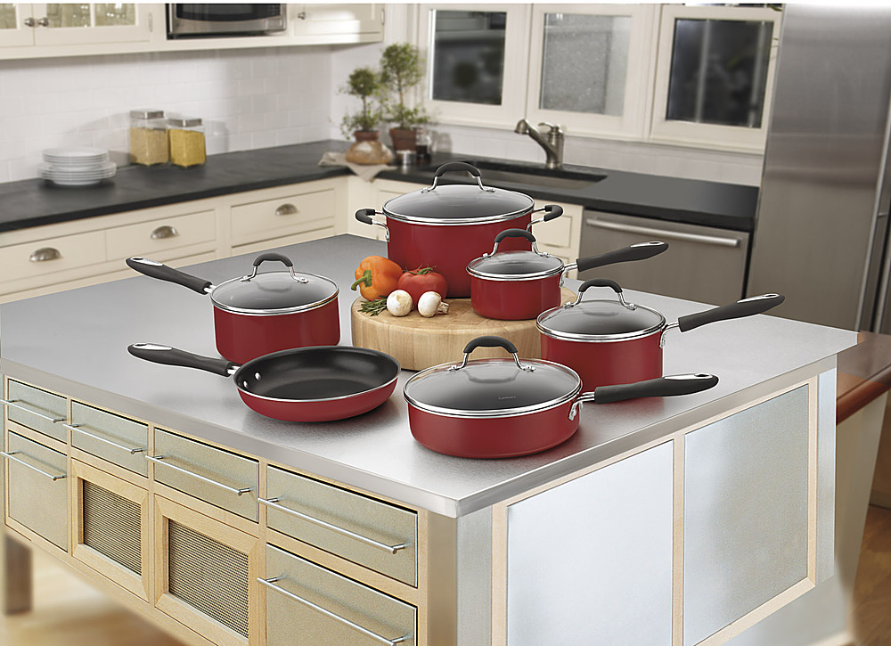 Best Buy: Cuisinart Advantage 11-Piece Cookware Set Red 55-11R