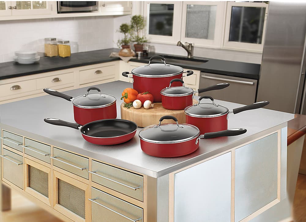 Alt View 12. Cuisinart - Advantage 11-Piece Cookware Set - Red.