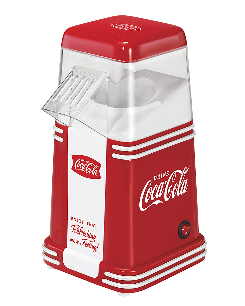 Angle View: Nostalgia - RHP310COKE Coca-Cola 8-Cup Hot Air Popcorn Maker - Red