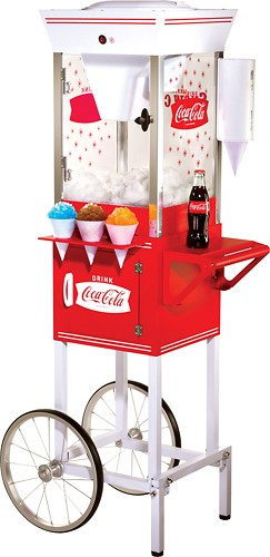 Nostalgia Coca-Cola Snow Cone Maker and Shaved Ice Storage, Red