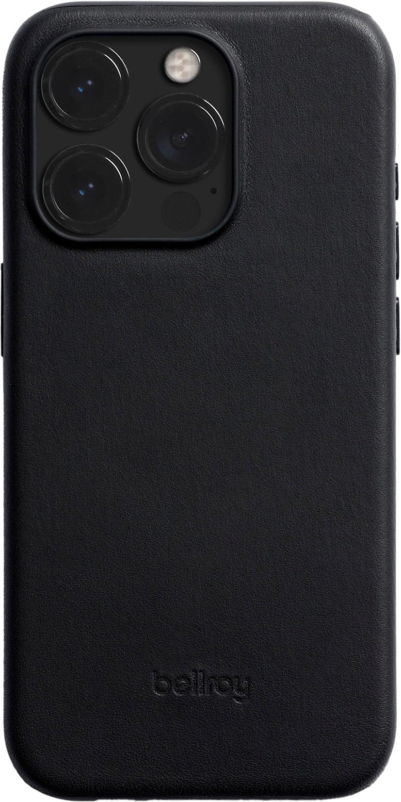 Front. Bellroy - iPhone 15 Leather Phone Case - Black.